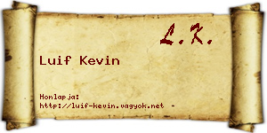 Luif Kevin névjegykártya